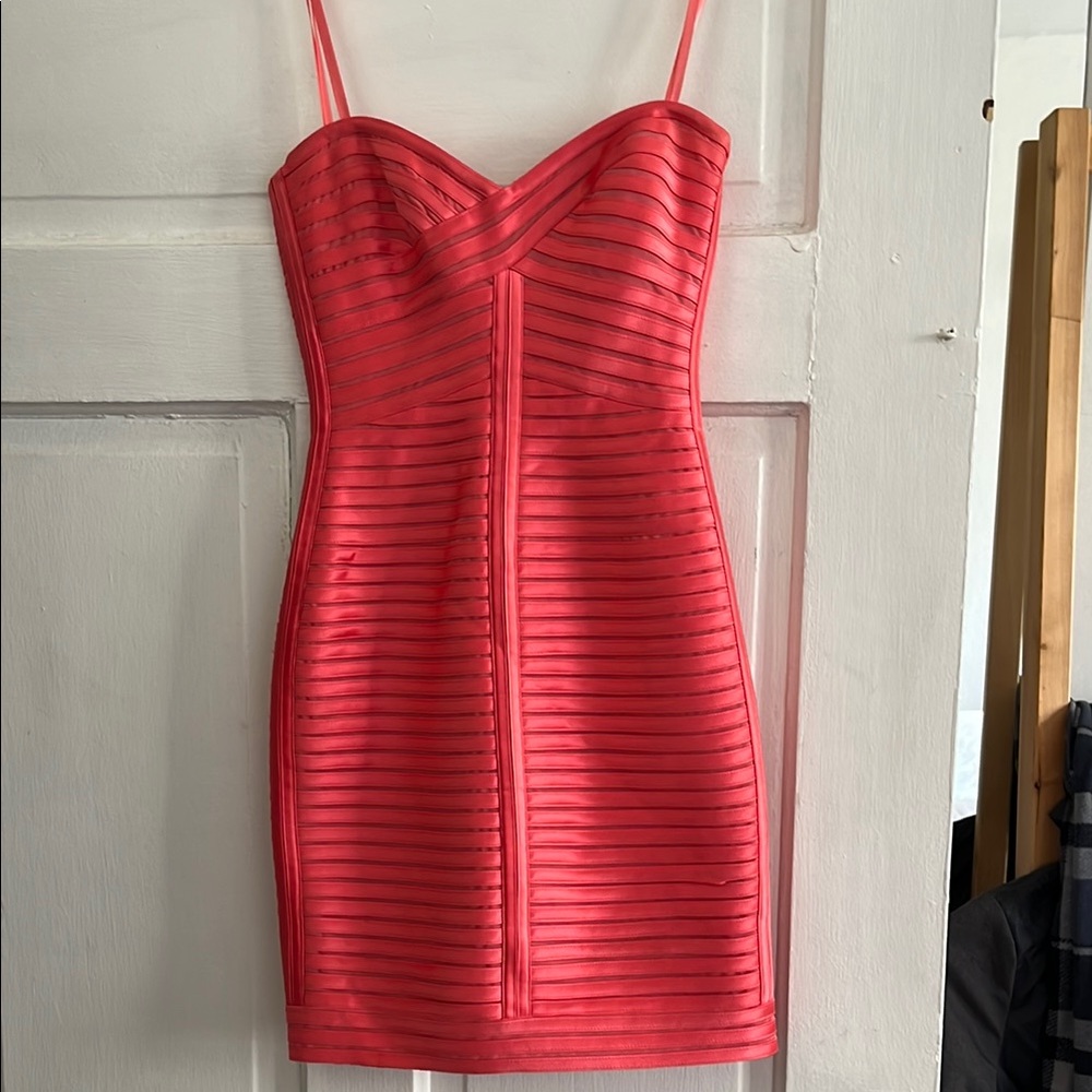 BCBG Red Strappy Bodycon Dress